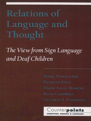 cover image of Relations of Language and Thought